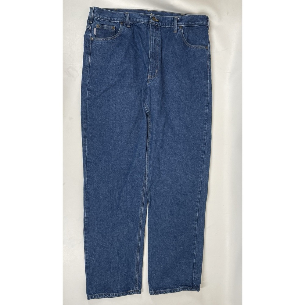 Carhartt B160 DST Straight Leg Relaxed Fit Jeans Mens Size 42x32 Blue